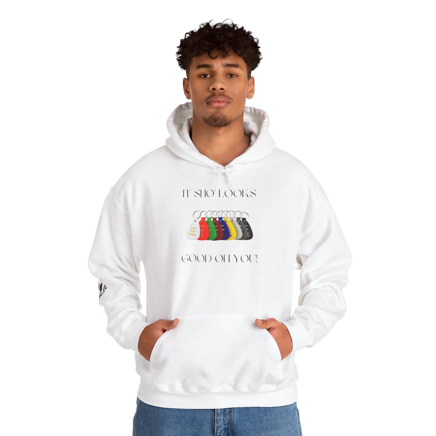 It sho looks good on you keytag unisex hoodie