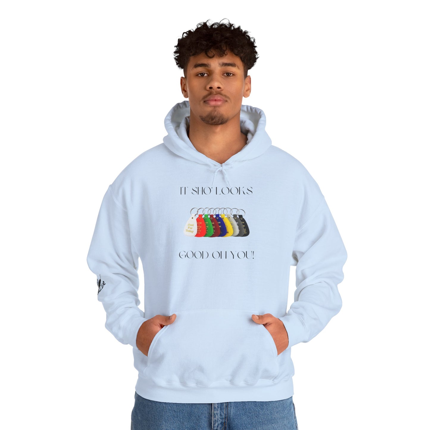 It sho looks good on you keytag unisex hoodie
